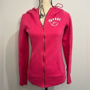 Garage Y2K Women's Vibrant Pink Zip-Up Hoodie